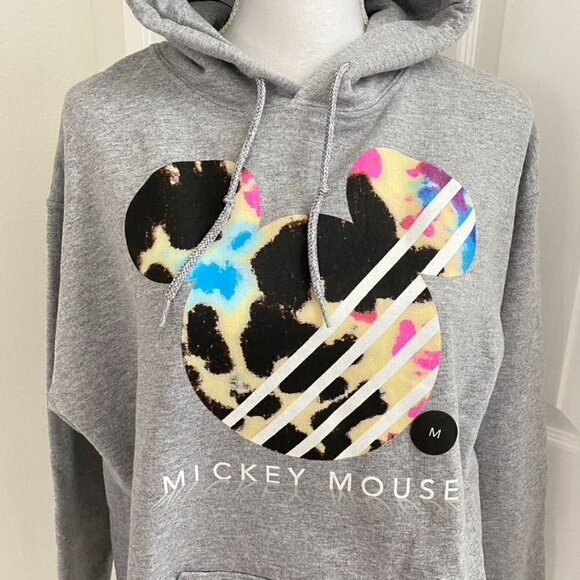 NEFF X Mickey Slash Unisex Hoodie Sz Med Heather Grey Disneyland - Picture 7 of 10